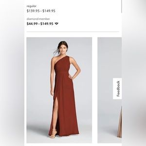 David’s Bridal Cinnamon Bridesmaid Dress Sz. 4 - NWT Never Altered